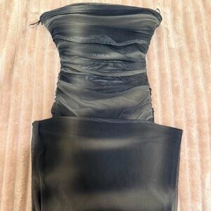 Zara Charcoal Strapless Dress